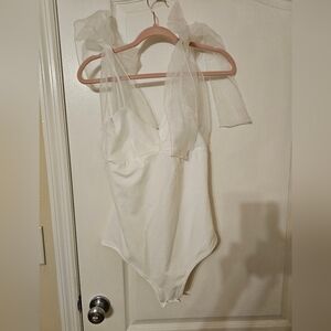 Pink Lily White Chemise with Thin Straps